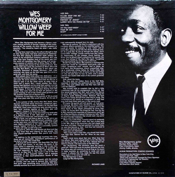 Wes Montgomery - Willow Weep For Me (Vinyl, LP, Album, Reissue, Ste...