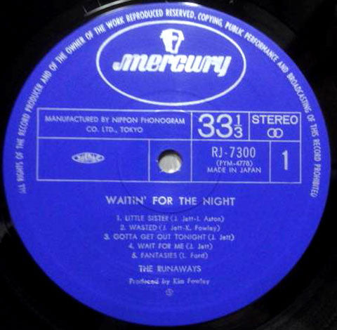The Runaways - Waitin' For The Night (Vinyl, LP, Album) Very Good Plus (VG+) / Very Good (VG)