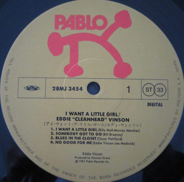 Eddie "Cleanhead" Vinson - I Want A Little Girl (Vinyl, LP, Album) Very Good (VG) / Very Good (VG)