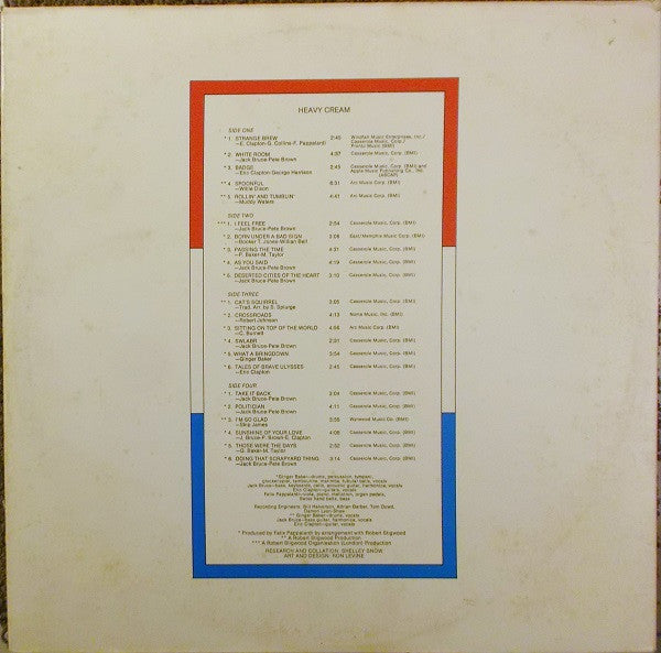 Cream (2) - Heavy Cream (2xVinyl, LP, Compilation, Stereo) Very Good (VG) / Good Plus (G+)