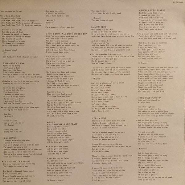 Back Street Crawler - The Band Plays On (Vinyl, LP, Album) Near Mint (NM or M-) / Very Good (VG)