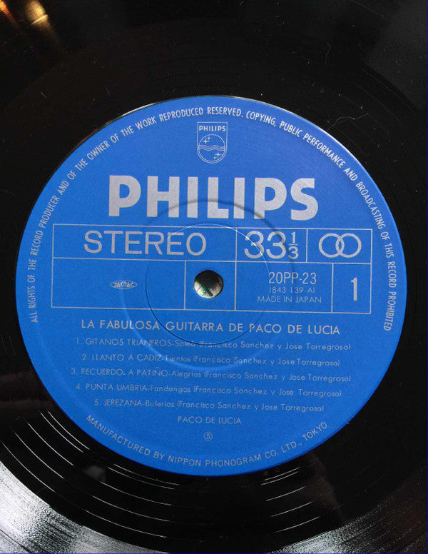 Paco De Lucía - La Fabulosa Guitarra De Paco De Lucia (Vinyl, LP, Album, Reissue) Very Good Plus (VG+) / Very Good (VG)