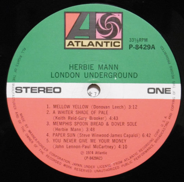 Herbie Mann - London Underground (Vinyl, LP, Album) Good Plus (G+) / Very Good (VG)