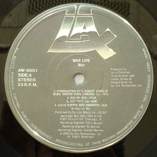 War - Live (2xVinyl, LP, Album, Reissue) Very Good (VG) / Good Plus (G+)