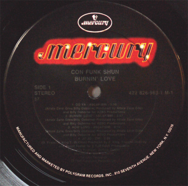 Con Funk Shun - Burnin' Love (Vinyl, LP, Album) Near Mint (NM or M-) / Good Plus (G+)