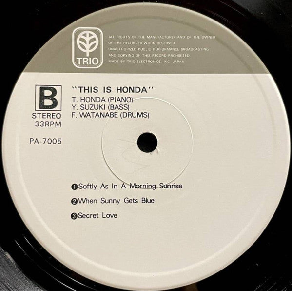 Takehiro Honda Trio - This Is Honda (Vinyl, LP, Album) Good Plus (G+) / Good Plus (G+)