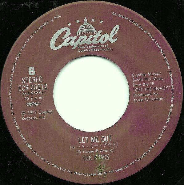 The Knack (3) - My Sharona = マイ・シャローナ (Vinyl, 7", 45 RPM, Single, Stereo) Very Good Plus (VG+) / Very Good Plus (VG+)