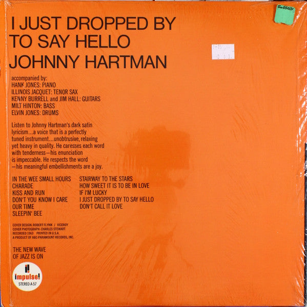 Johnny Hartman - I Just Dropped By To Say Hello (Vinyl, LP, Album, Reissue, Stereo) Very Good (VG) / Very Good (VG)