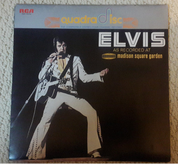 Elvis Presley - Elvis As Recorded At Madison Square Garden (Vinyl, LP, Album, Quadraphonic) Very Good Plus (VG+) / Very Good (VG)