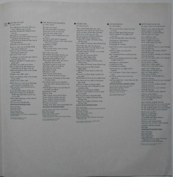 Carly Simon - The Best Of Carly Simon (Vinyl, LP, Compilation) Very Good Plus (VG+) / Very Good Plus (VG+)