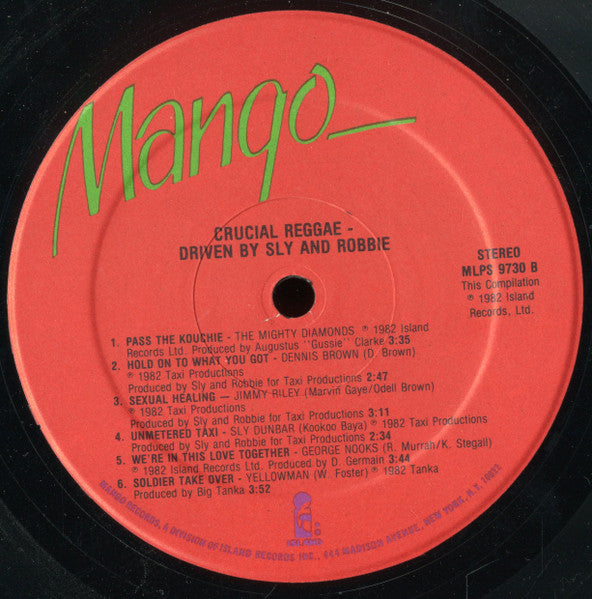 Various - Crucial Reggae - Driven By Sly & Robbie (Vinyl, LP, Compilation) Very Good (VG) / Very Good (VG)