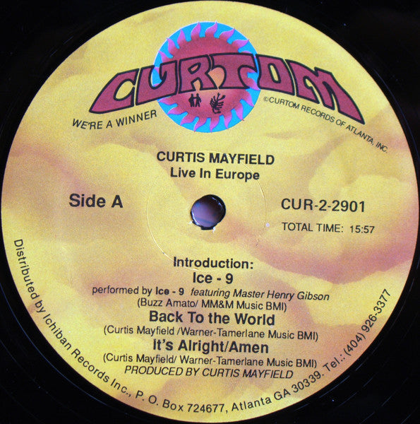 Curtis Mayfield - Live In Europe (2xVinyl, LP, Album) Very Good Plus (VG+) / Very Good (VG)