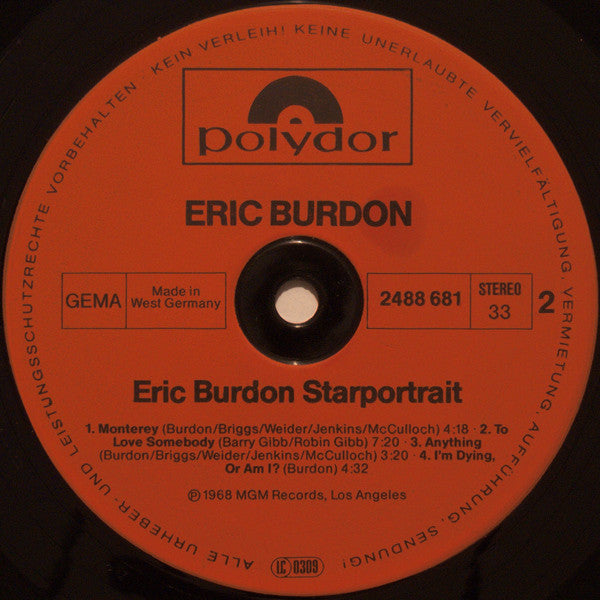 Eric Burdon - Starportrait (2xVinyl, Box Set, LP, Compilation, Reissue) Very Good Plus (VG+) / Good Plus (G+)