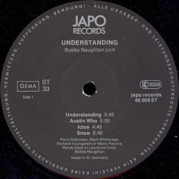 Bobby Naughton Units - Understanding (Vinyl, LP, Album, Reissue) Very Good Plus (VG+) / Very Good (VG)