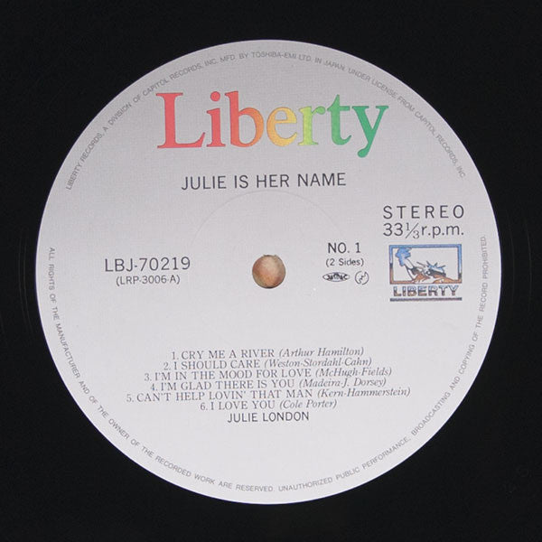 Julie London - Julie Is Her Name (Vinyl, LP, Album, Reissue, Stereo) Very Good Plus (VG+) / Very Good Plus (VG+)
