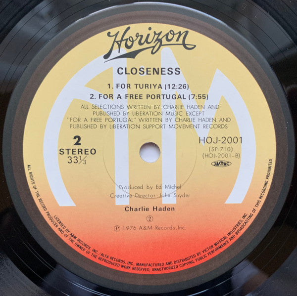 Charlie Haden - Closeness (Vinyl, LP, Album, Reissue) Very Good Plus (VG+) / Very Good (VG)