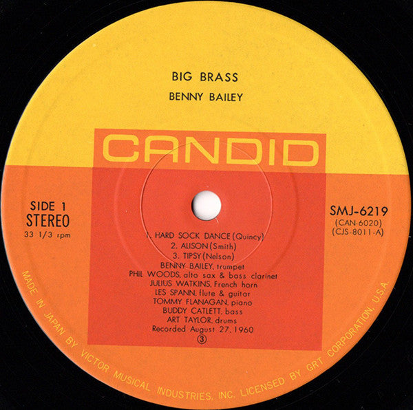 Benny Bailey - Big Brass (Vinyl, LP, Album, Reissue) Very Good Plus (VG+) / Very Good (VG)