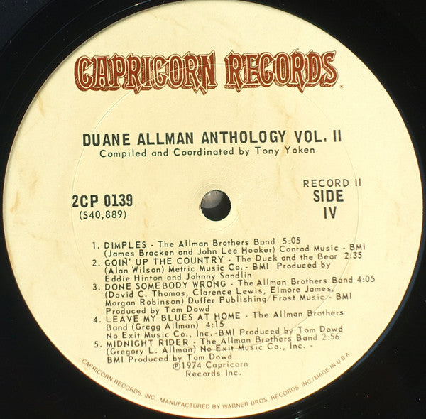 Duane Allman - An Anthology Vol. II (2xVinyl, LP, Compilation) Very Good (VG) / Good (G)
