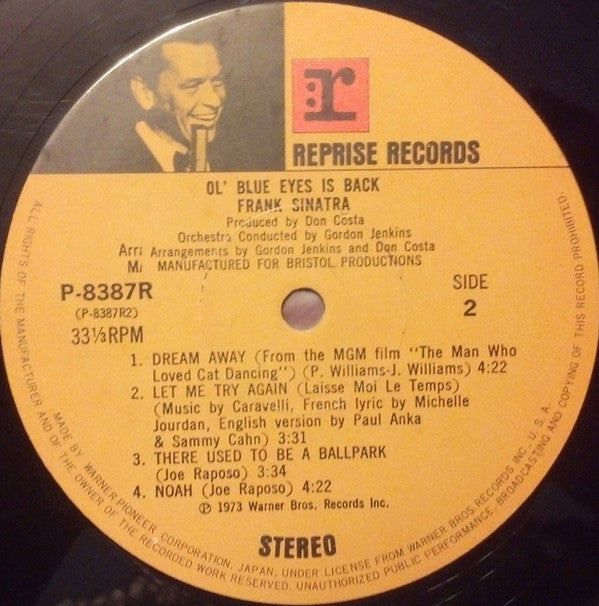 Frank Sinatra - Ol' Blue Eyes Is Back (Vinyl, LP, Album, Stereo)