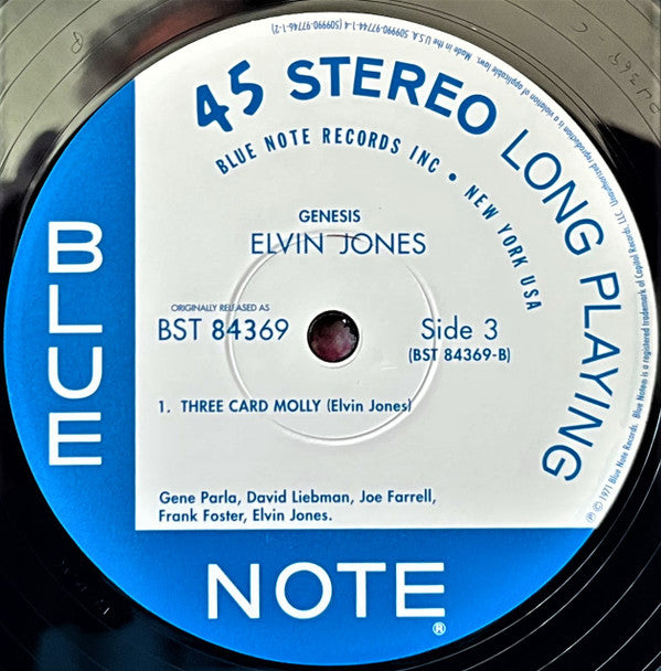 Elvin Jones - Genesis (2xVinyl, 12", 45 RPM, Album, Limited Edition, Numbered, Reissue, Remastered, Stereo) Very Good Plus (VG+) / Very Good Plus (VG+)