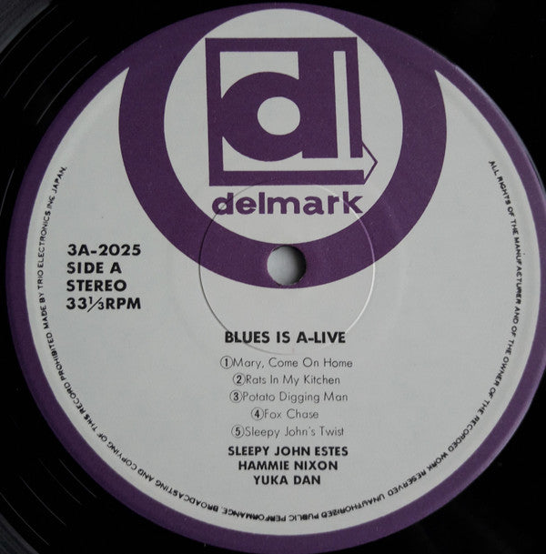 Sleepy John Estes - Blues Is A-Live (Vinyl, LP, Album) Very Good Plus (VG+) / Very Good Plus (VG+)