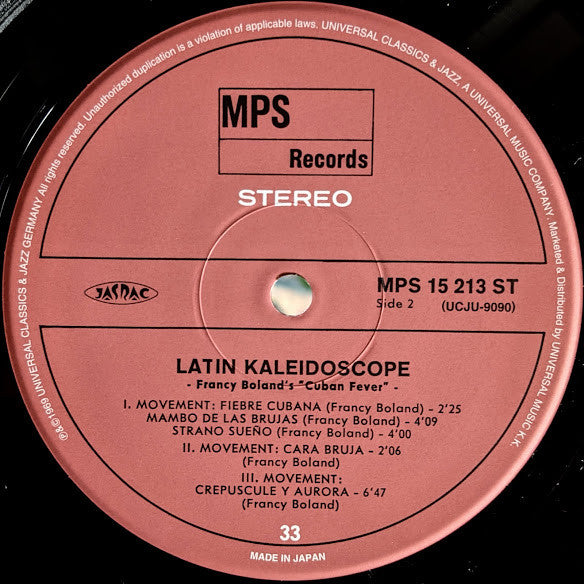 Clarke-Boland Big Band - Latin Kaleidoscope (Vinyl, LP, Album, Remastered, Reissue, Limited Edition, Stereo) Near Mint (NM or M-) / Near Mint (NM or M-)