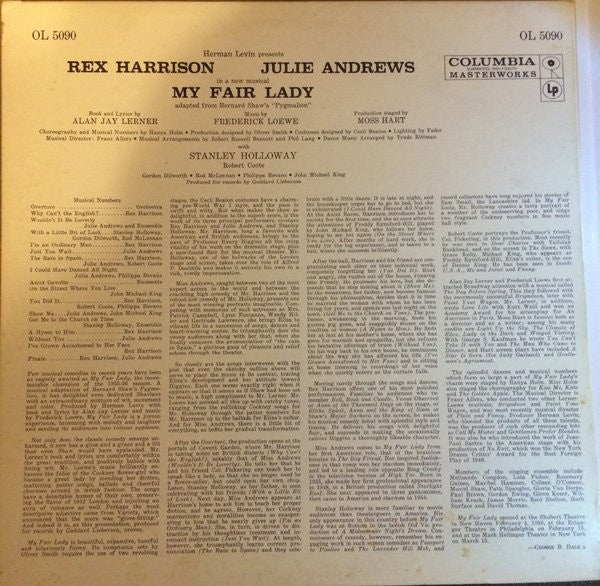 Rex Harrison - My Fair Lady (Vinyl, LP, Album, Mono, Reissue) Very Good (VG) / Very Good (VG)