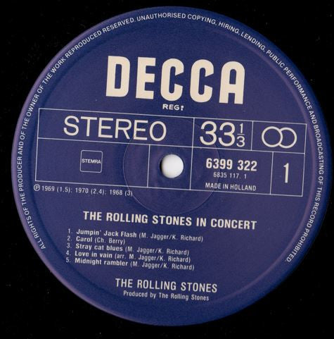 The Rolling Stones - In Concert (2xVinyl, LP, Compilation, Stereo) Very Good Plus (VG+) / Very Good Plus (VG+)