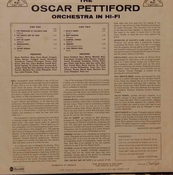 Oscar Pettiford Orchestra - In Hi-Fi (Vinyl, LP, Album, Reissue, Mono)