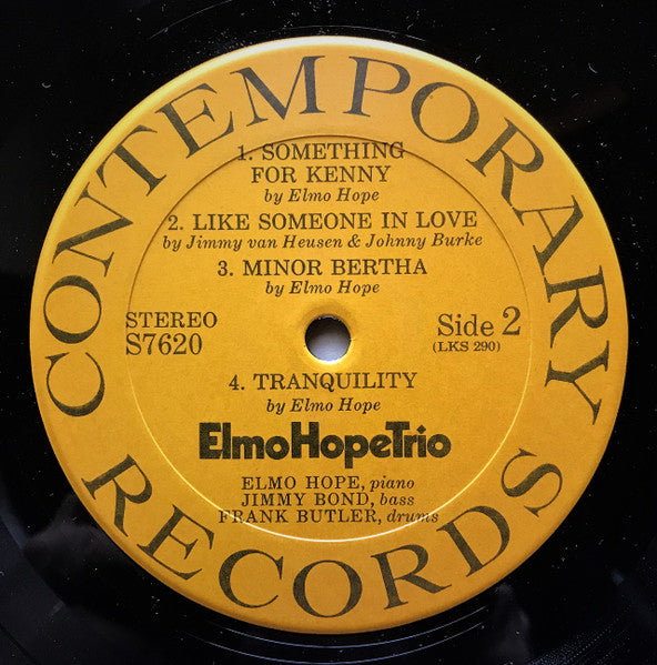 Elmo Hope Trio - With Jimmy Bond & Frank Butler (Vinyl, LP, Album, Reissue, Remastered, Stereo) Very Good Plus (VG+) / Very Good (VG)