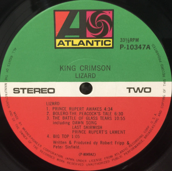 King Crimson - Lizard (Vinyl, LP, Album, Reissue, Stereo) Near Mint (NM or M-) / Very Good Plus (VG+)