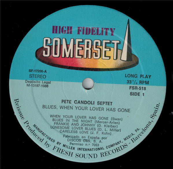 Pete Candoli Septet - Blues, When Your Lover Has Gone (Vinyl, LP, A...