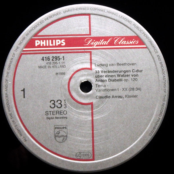 Ludwig van Beethoven - Diabelli Variationen (Vinyl, LP) Very Good Plus (VG+) / Very Good (VG)