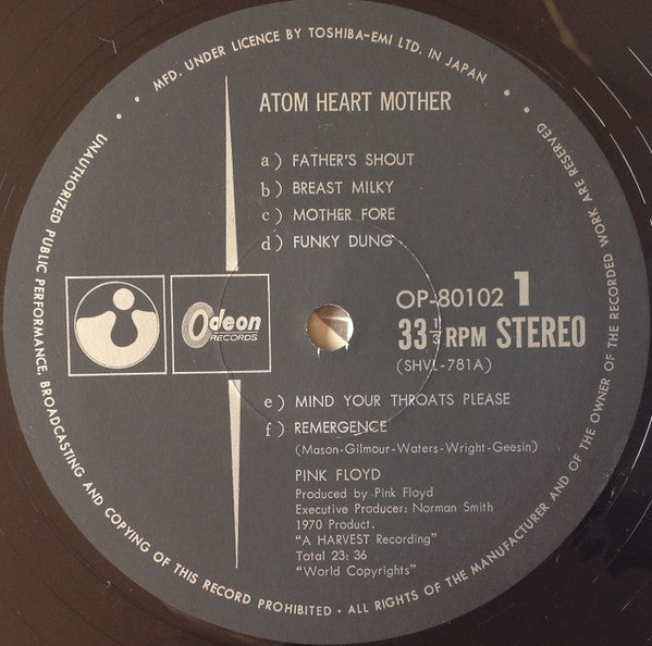 Pink Floyd - Atom Heart Mother (Vinyl, LP, Album, Repress, Stereo) Very Good Plus (VG+) / Good Plus (G+)