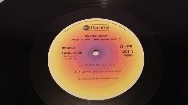Quincy Jones - This Is How I Feel About Jazz (Vinyl, LP, Album, Mono) Very Good Plus (VG+) / Very Good Plus (VG+)
