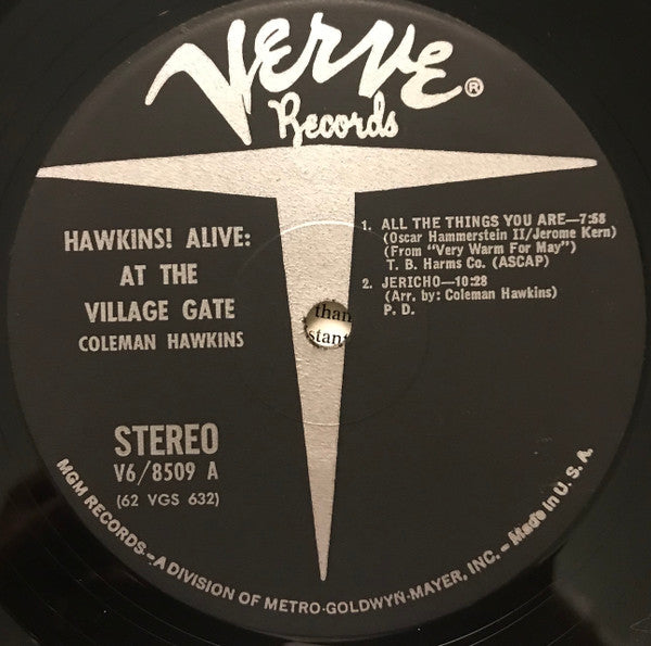 Coleman Hawkins - Hawkins! Alive! At The Village Gate (Vinyl, LP, Album, Stereo) Very Good (VG) / Good Plus (G+)