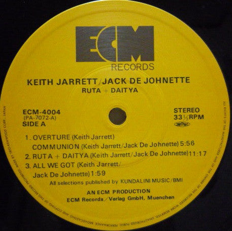 Keith Jarrett - Ruta And Daitya (Vinyl, LP, Album, Reissue) Near Mint (NM or M-) / Very Good Plus (VG+)