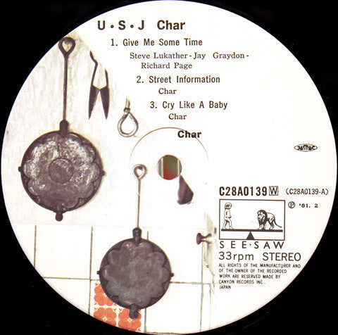 Char - U•S•J (Vinyl, LP, Album, Stereo) Very Good Plus (VG+) / Very Good Plus (VG+)
