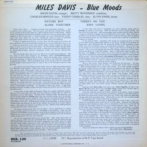 Miles Davis - Blue Moods (Vinyl, LP, Album, Limited Edition, Reissue, Mono) Very Good Plus (VG+) / Very Good Plus (VG+)