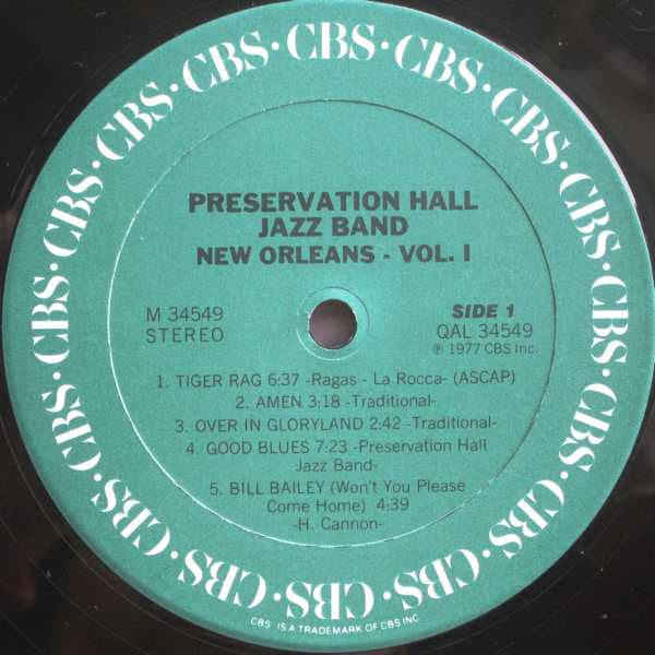 Preservation Hall Jazz Band - New Orleans, Vol. 1 (Vinyl, LP, Album, Reissue, Quadraphonic) Very Good Plus (VG+) / Very Good Plus (VG+)