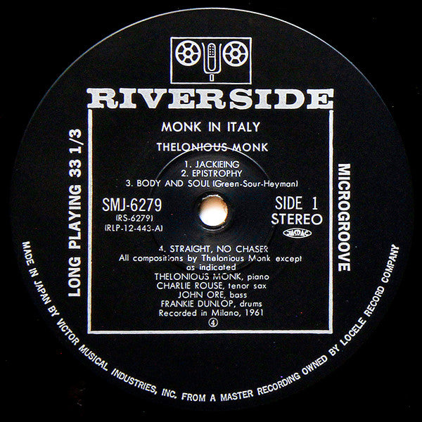 Thelonious Monk - In Italy (Vinyl, LP, Album, Limited Edition, Stereo) Very Good Plus (VG+) / Very Good Plus (VG+)