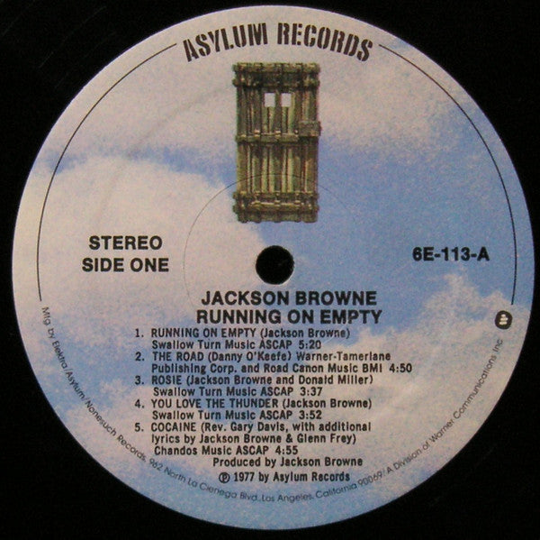 Jackson Browne - Running On Empty (Vinyl, LP, Album, Repress) Very Good Plus (VG+) / Very Good Plus (VG+)