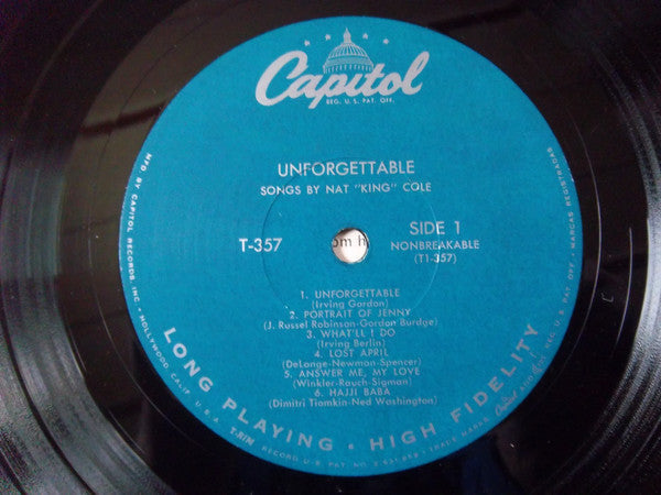 Nat King Cole - Unforgettable (Vinyl, LP, Album, Repress, Mono) Good Plus (G+) / Good (G)