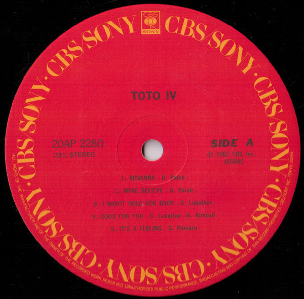 Toto - Toto IV (Vinyl, LP, Album, Stereo)