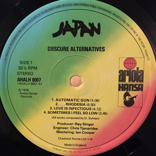 Japan - Obscure Alternatives (Vinyl, LP, Album, Stereo)