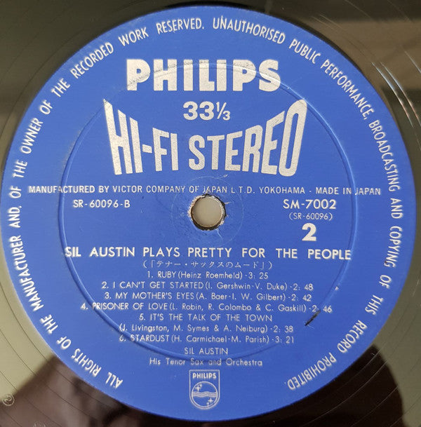 Sil Austin - Sil Austin Plays Pretty For The People (Vinyl, LP, Album, Stereo) Good Plus (G+) / Very Good (VG)