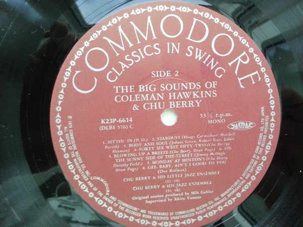 Coleman Hawkins - The Big Sounds Of Coleman Hawkins And Chu Berry (Vinyl, LP, Compilation, Mono) Near Mint (NM or M-) / Very Good Plus (VG+)