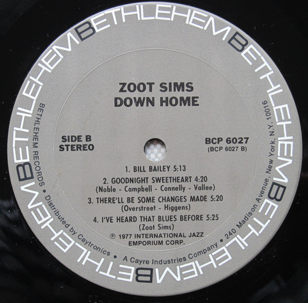 Zoot Sims - Down Home (Vinyl, LP, Album, Reissue, Stereo) Very Good (VG) / Very Good (VG)
