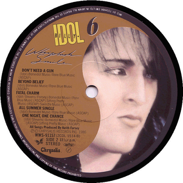 Billy Idol - Whiplash Smile (Vinyl, LP, Album) Very Good (VG) / Very Good (VG)