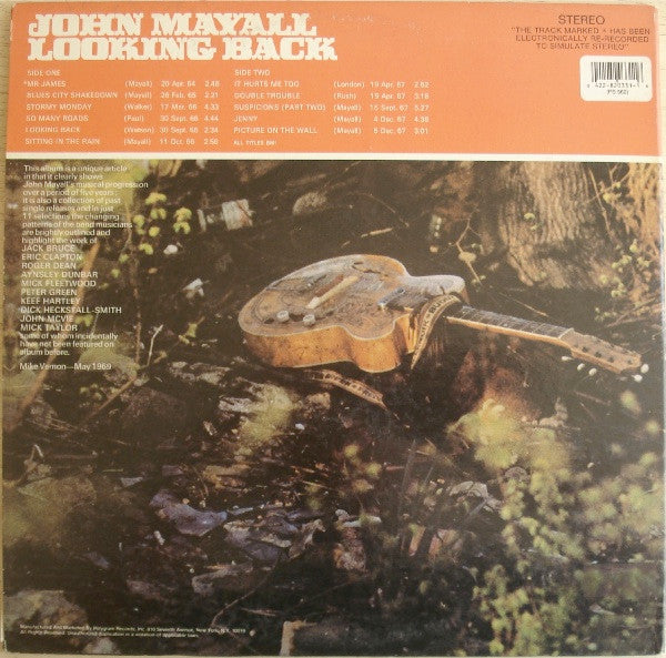 John Mayall - Looking Back (Vinyl, LP, Compilation, Reissue) Very Good Plus (VG+) / Very Good Plus (VG+)